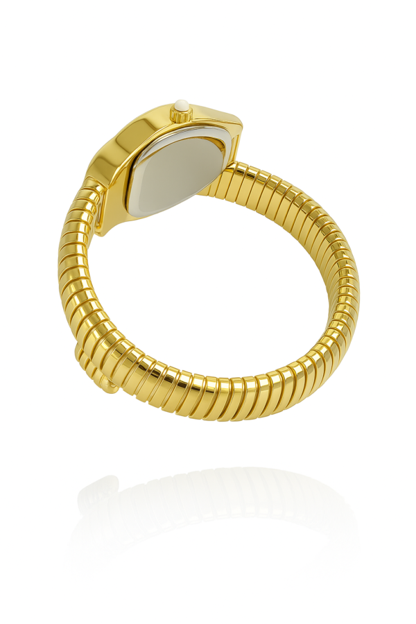 Women Snake Watch Golden White Dial - Image 3