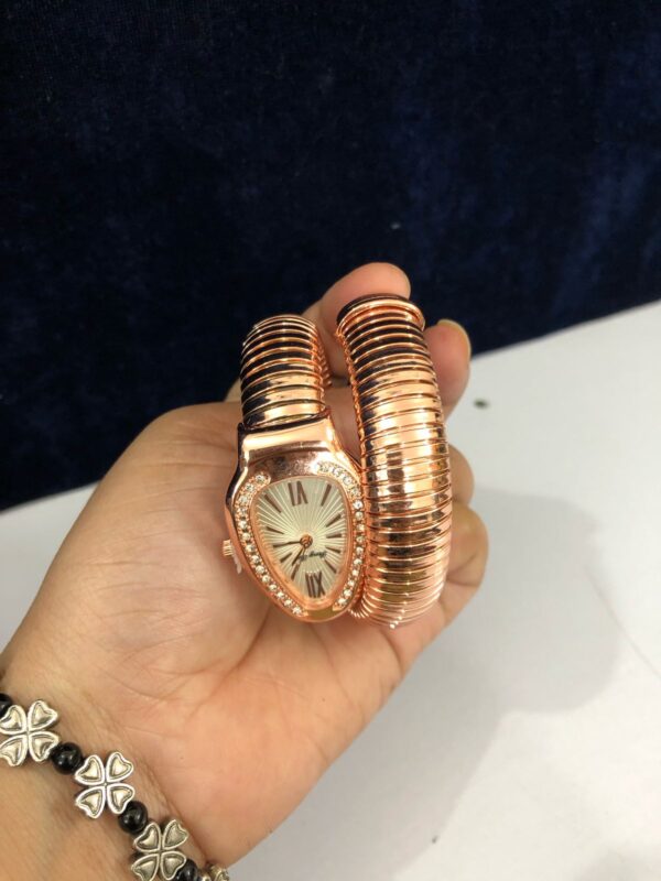 Snake Design  Watch, Rose Gold, Crystal - Image 4
