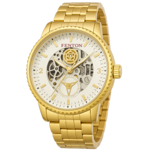 FENTON Men's Luxury Skeleton Gold Watch