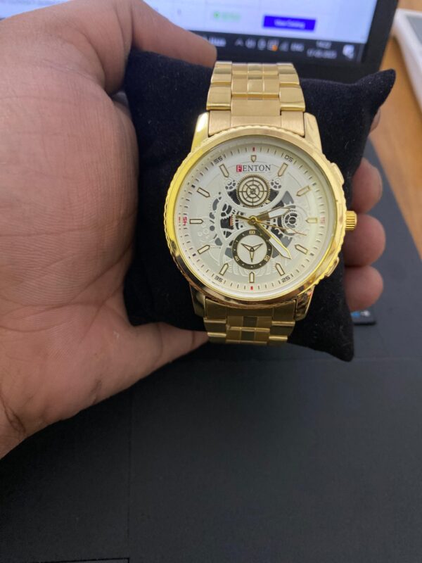 FENTON Men's Luxury Skeleton Gold Watch - Image 6