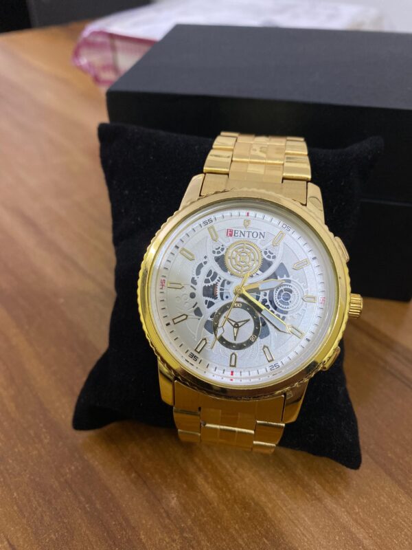 FENTON Men's Luxury Skeleton Gold Watch - Image 2